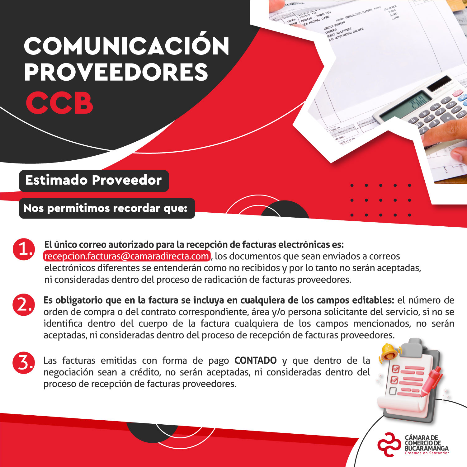 COMUNICACIÓN PROVEEDORES CCB