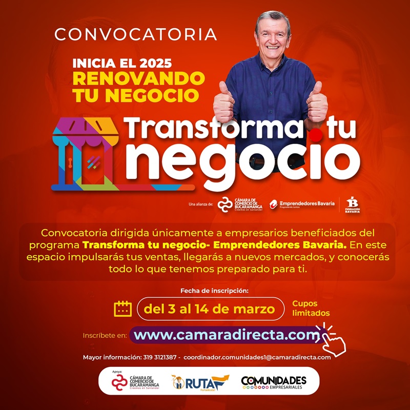 CONVOCATORIA TRANSFORMA TU NEGOCIO