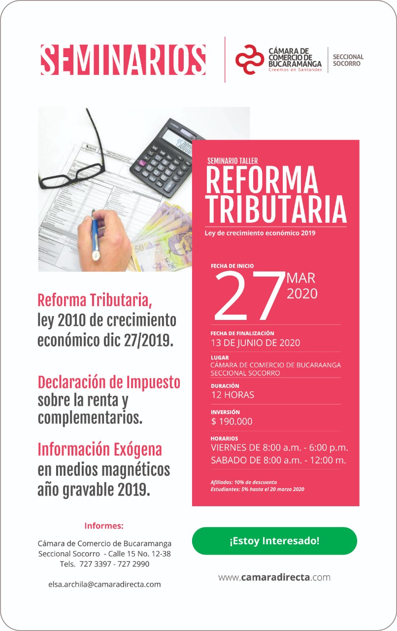 SEMINARIO TALLER REFORMA TRIBUTARIA 2020 SOCORRO