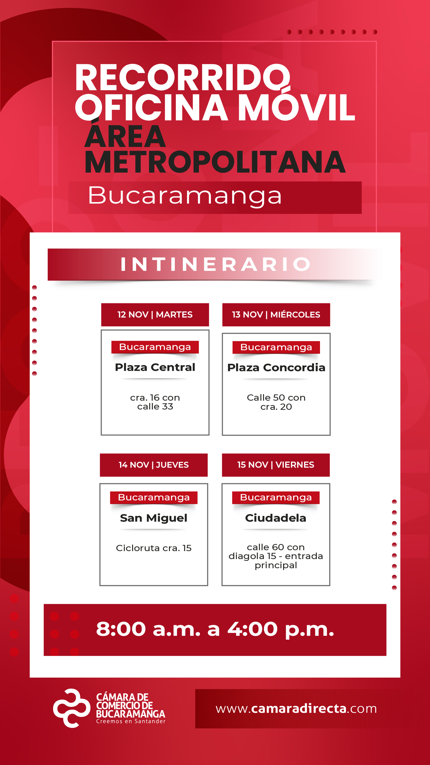 RECORRIDO OFICINA MÓVIL ÁREA METROPOLITANA 2024