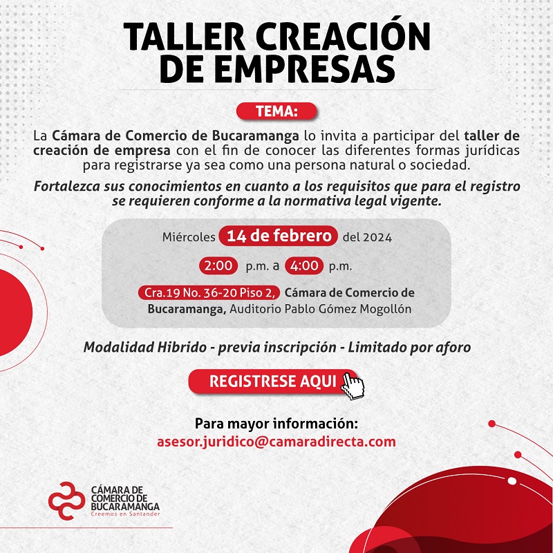 TALLER CREACIÓN DE EMPRESAS 14 FEBRERO 2024