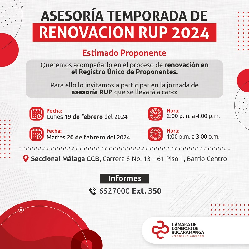 ASESORÍA TEMPORADA DE RENOVACION RUP 2024 - MÁLAGA