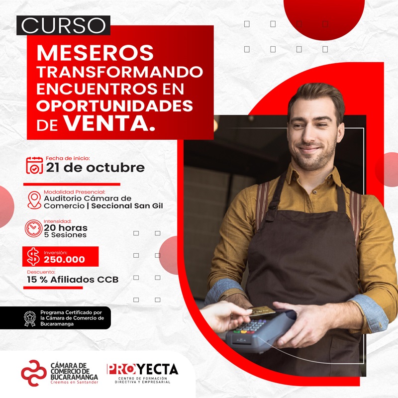 CURSO MESEROS TRANSFORMANDO ENCUENTROS EN OPORTUNIDADES DE VENTA