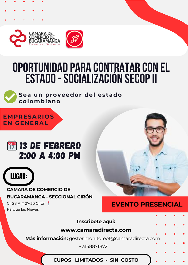 OPORTUNIDAD PARA CONTRATAR CON EL ESTADO - SOCIALIZACIÓN SECOP II