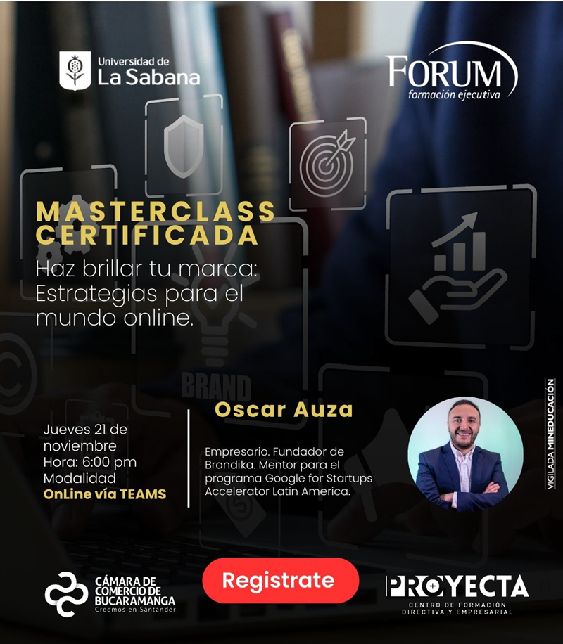 MASTERCLASS ONLINE CERTIFICADA "HAZ BRILLAR TU MARCA: ESTRATEGIAS PARA EL MUNDO ONLINE"