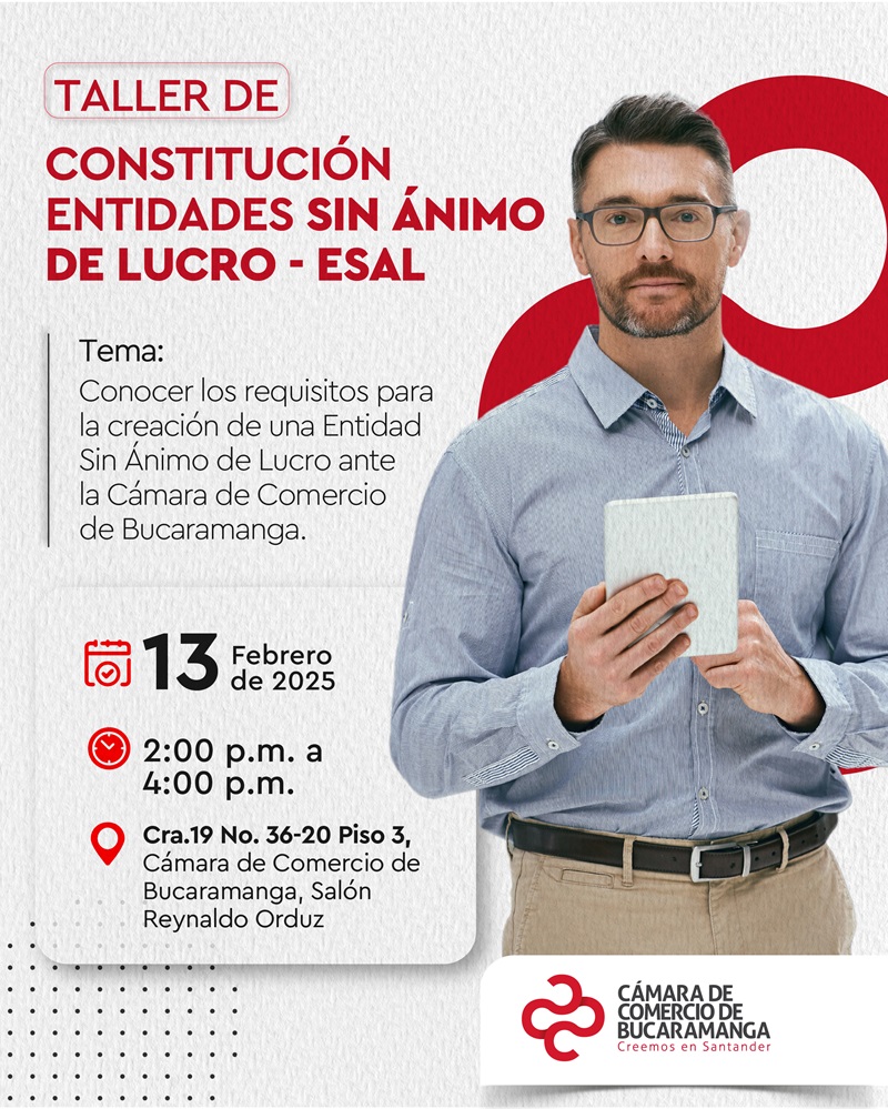 TALLER DE CONSTITUCIÓN ENTIDADES SIN ÁNIMO DE LUCRO - ESAL 13 FEBRERO 2025