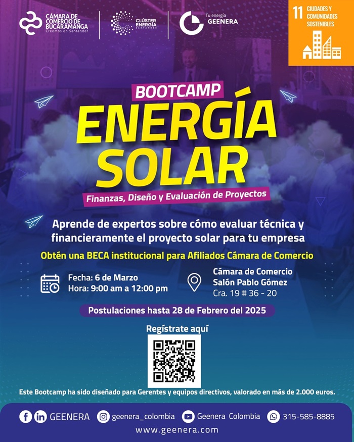 BOOTCAMP EXCLUSIVO: EVALUACIÓN TÉCNICA Y FINANCIERA DE PROYECTOS SOLARES