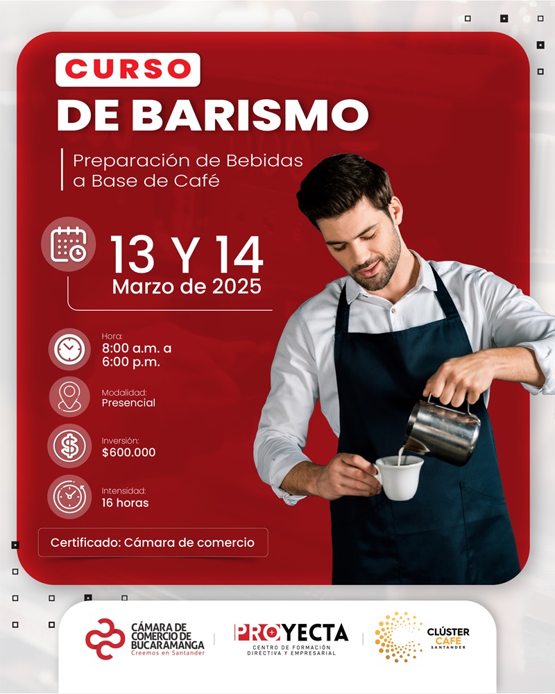 CURSO DE BARISMO - PREPARACIÓN DE BEBIDAS A BASE DE CAFÉ MARZO 2025