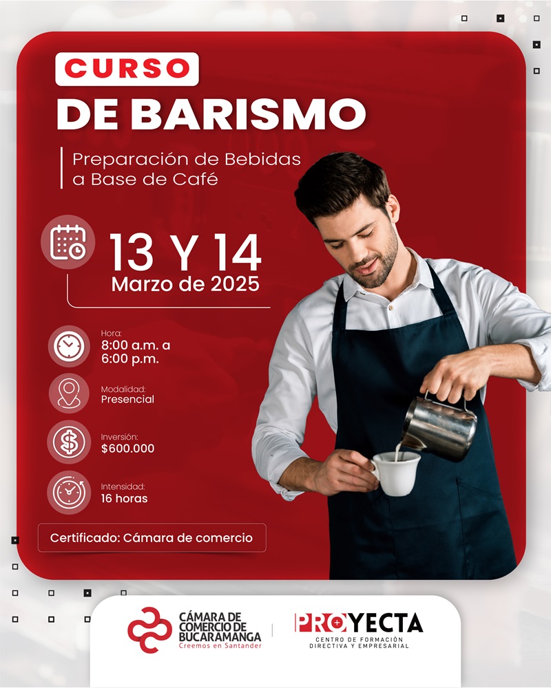 CURSO DE BARISMO - PREPARACIÓN DE BEBIDAS A BASE DE CAFÉ MARZO 2025