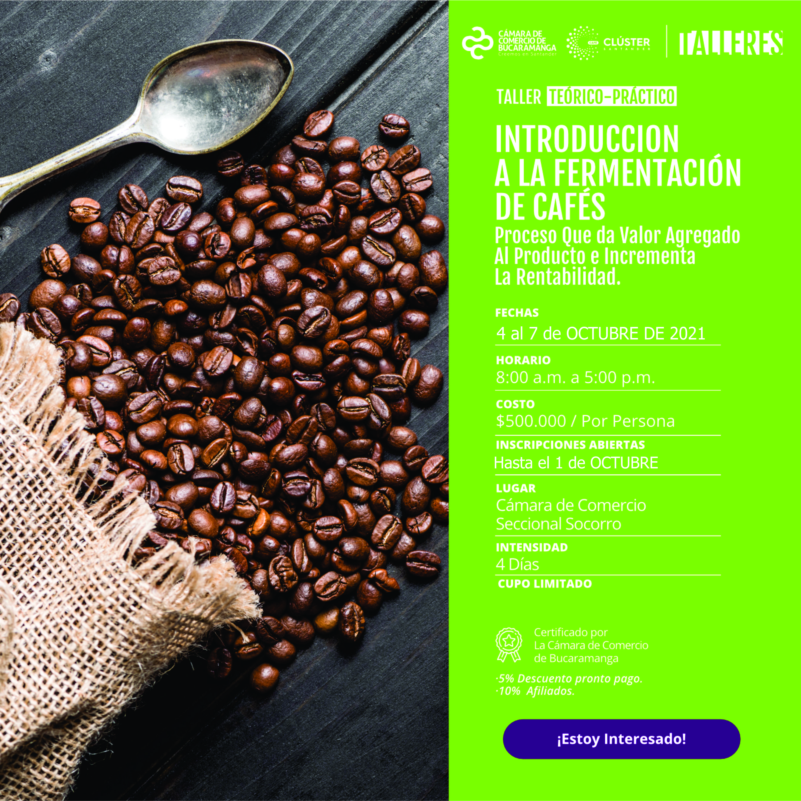 TALLER TEÓRICO-PRÁCTICO INTRODUCCION A LA FERMENTACIÓN DE CAFÉS TALLER TEÓRICO-PRÁCTICO INTRODUCCION A LA FERMENTACIÓN DE CAFÉS
