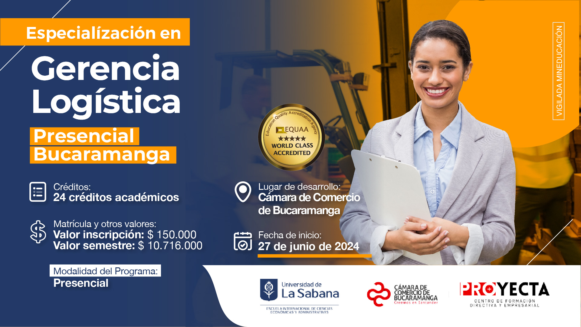 Cámara de Comercio de Bucaramanga - [ Formacion - ESPECIALIZACIÓN EN  GERENCIA LOGÍSTICA - UNIVERSIDAD DE LA SABANA ]